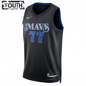 Dječji NBA Dres Dallas Mavericks Luka Doncic Nike 2023-24 City Edition Crno Swingman